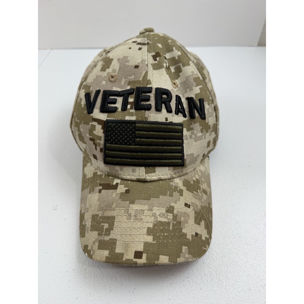 Veteran USA‎ Flag Camo Hat Embroidered Digital Camo Cap